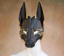 Load image into Gallery viewer, Lightweight GILDED Anubis Egyptian Deity Half Mask