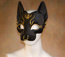 Load image into Gallery viewer, Lightweight GILDED Bastet Egyptian Deity Half Mask