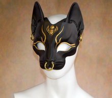 Load image into Gallery viewer, Lightweight GILDED Bastet Egyptian Deity Half Mask
