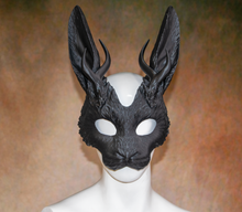 Load image into Gallery viewer, Lightweight Jackalope Cryptid Half Mask