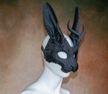 Load image into Gallery viewer, Lightweight Jackalope Cryptid Half Mask
