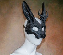 Load image into Gallery viewer, Lightweight Jackalope Cryptid Half Mask