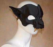 Load image into Gallery viewer, Lightweight METALLIC FANG Werewolf Cryptid Half Mask
