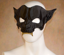 Load image into Gallery viewer, Lightweight METALLIC FANG Werewolf Cryptid Half Mask