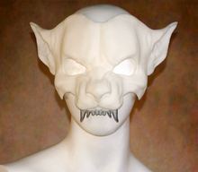 Load image into Gallery viewer, Lightweight METALLIC FANG Werewolf Cryptid Half Mask