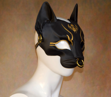 Load image into Gallery viewer, Lightweight GILDED Bastet Egyptian Deity Half Mask
