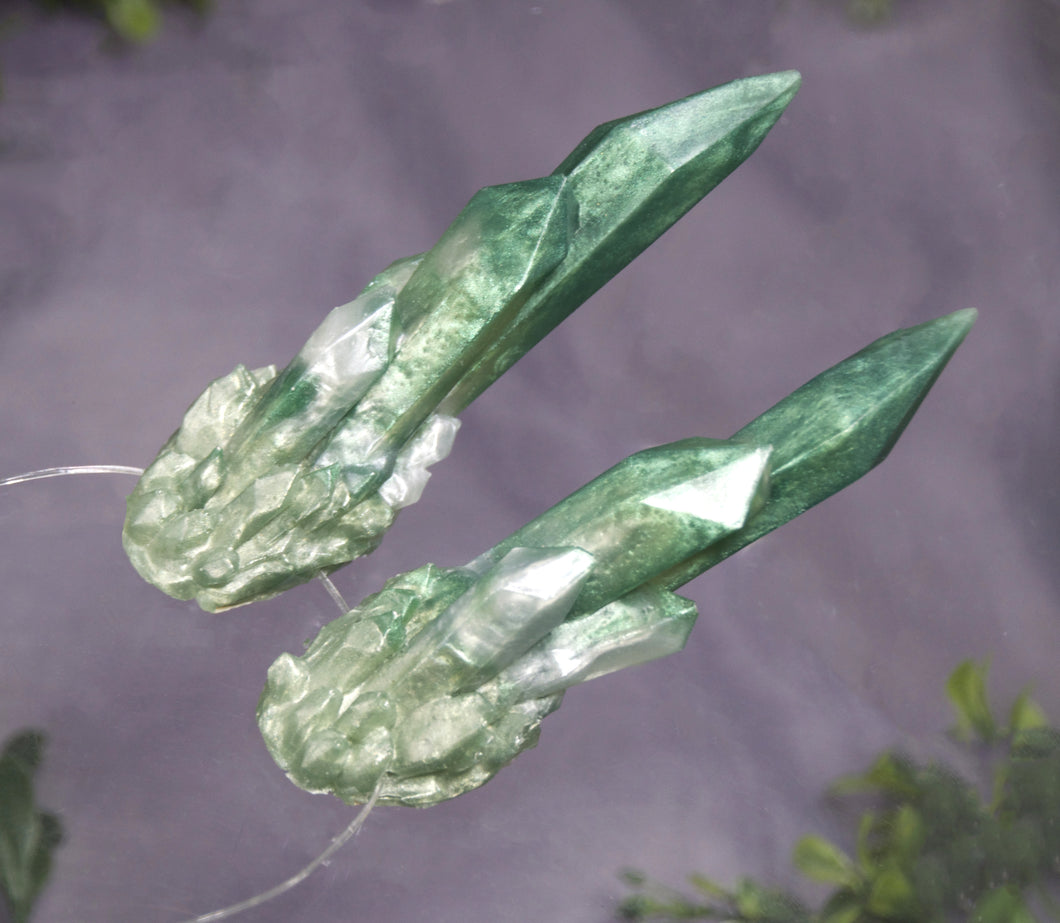 Green Calcite Crystal Horns