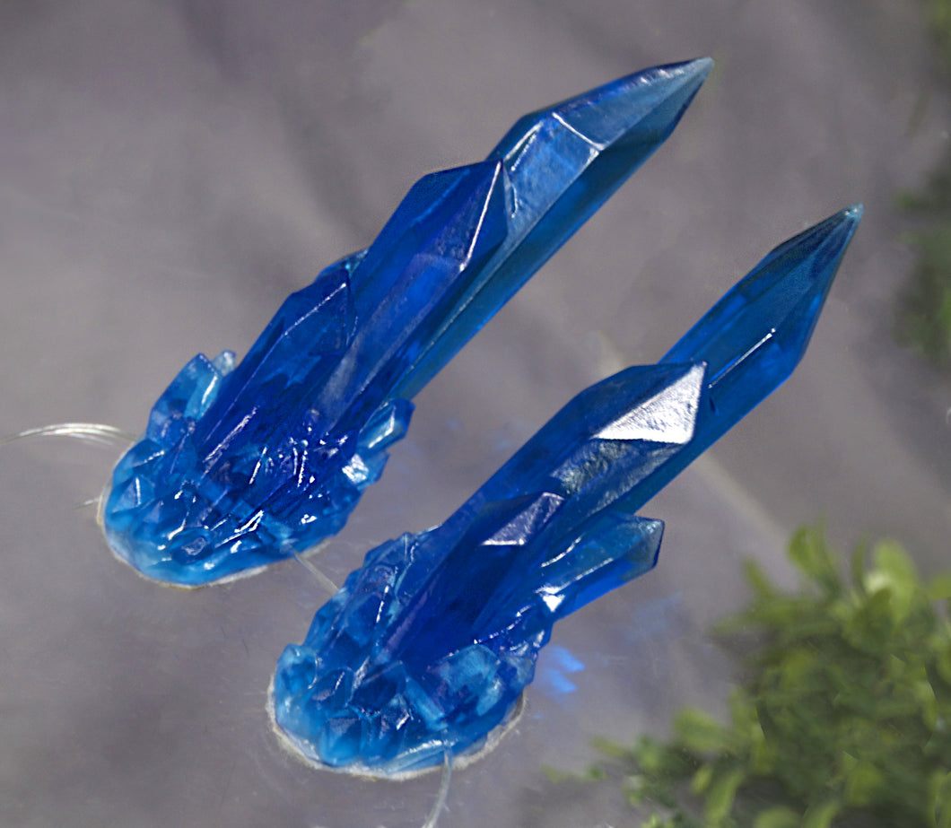 Cobalt Glass Crystal Horns