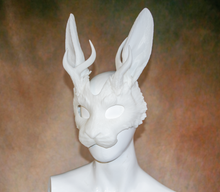 Load image into Gallery viewer, Lightweight Jackalope Cryptid Half Mask
