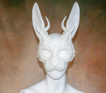 Load image into Gallery viewer, Lightweight Jackalope Cryptid Half Mask
