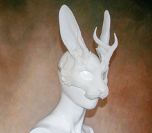 Load image into Gallery viewer, Lightweight Jackalope Cryptid Half Mask
