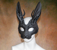 Load image into Gallery viewer, Lightweight Jackalope Cryptid Half Mask

