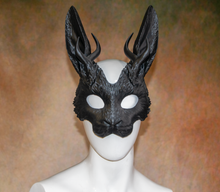 Load image into Gallery viewer, Lightweight Jackalope Cryptid Half Mask
