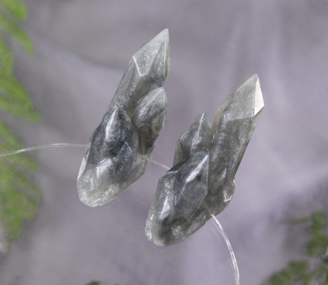 Pewter Small Crystal Horns