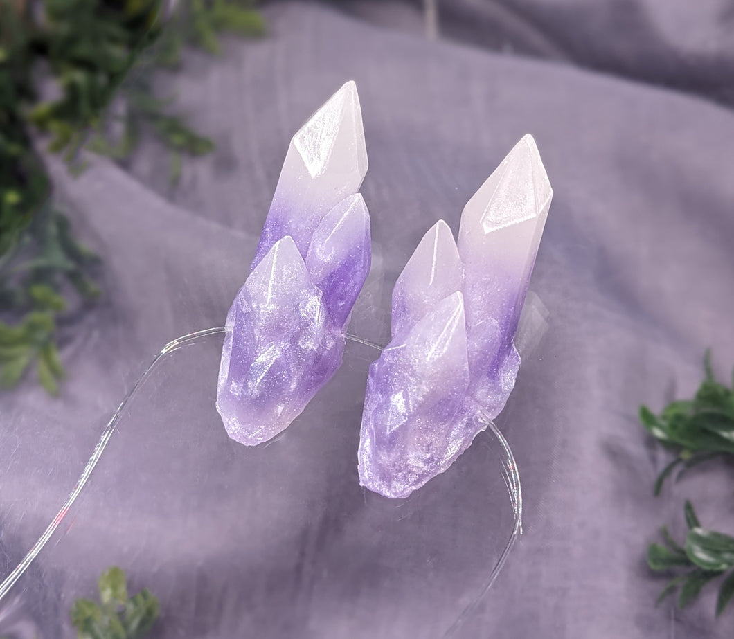 Pastel Purple Gleaming Small Crystal Horns