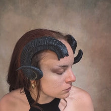 Load and play video in Gallery viewer, Lightweight Costume Mountain Ram Tiefling Horns
