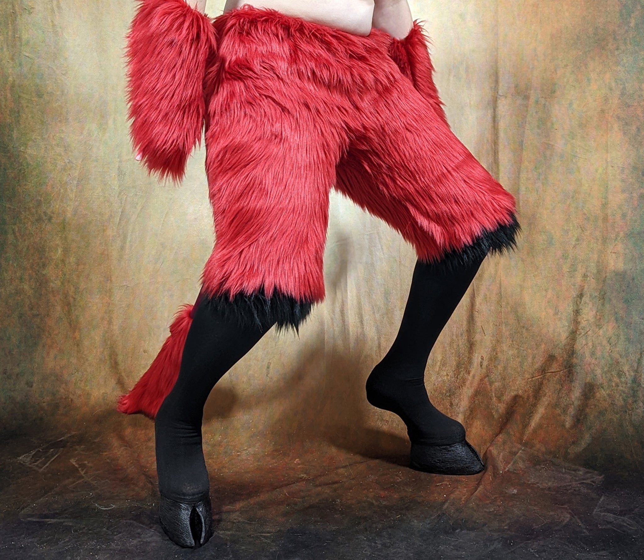 CUSTOM Cloven Hooves with Faux Fur Pants
