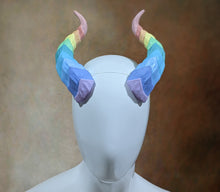 Load image into Gallery viewer, Pastel Rainbow Dragon Horns
