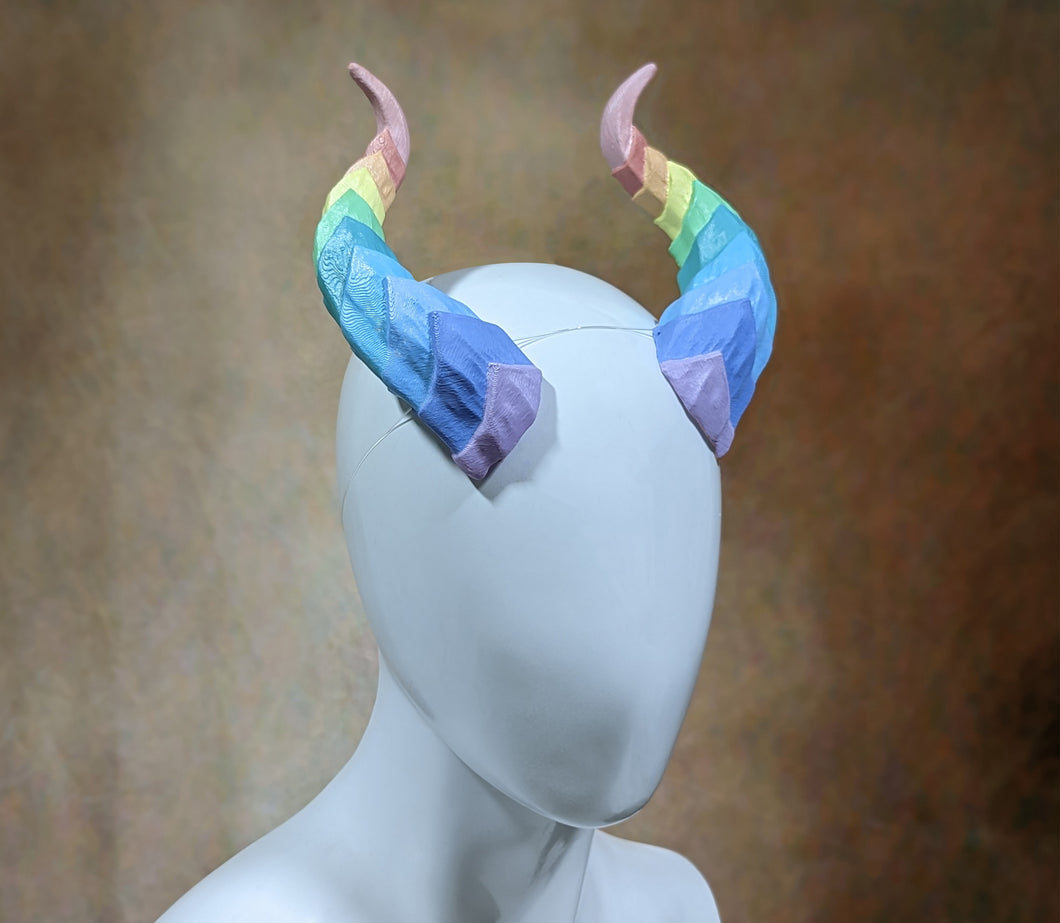 Pastel Rainbow Dragon Horns